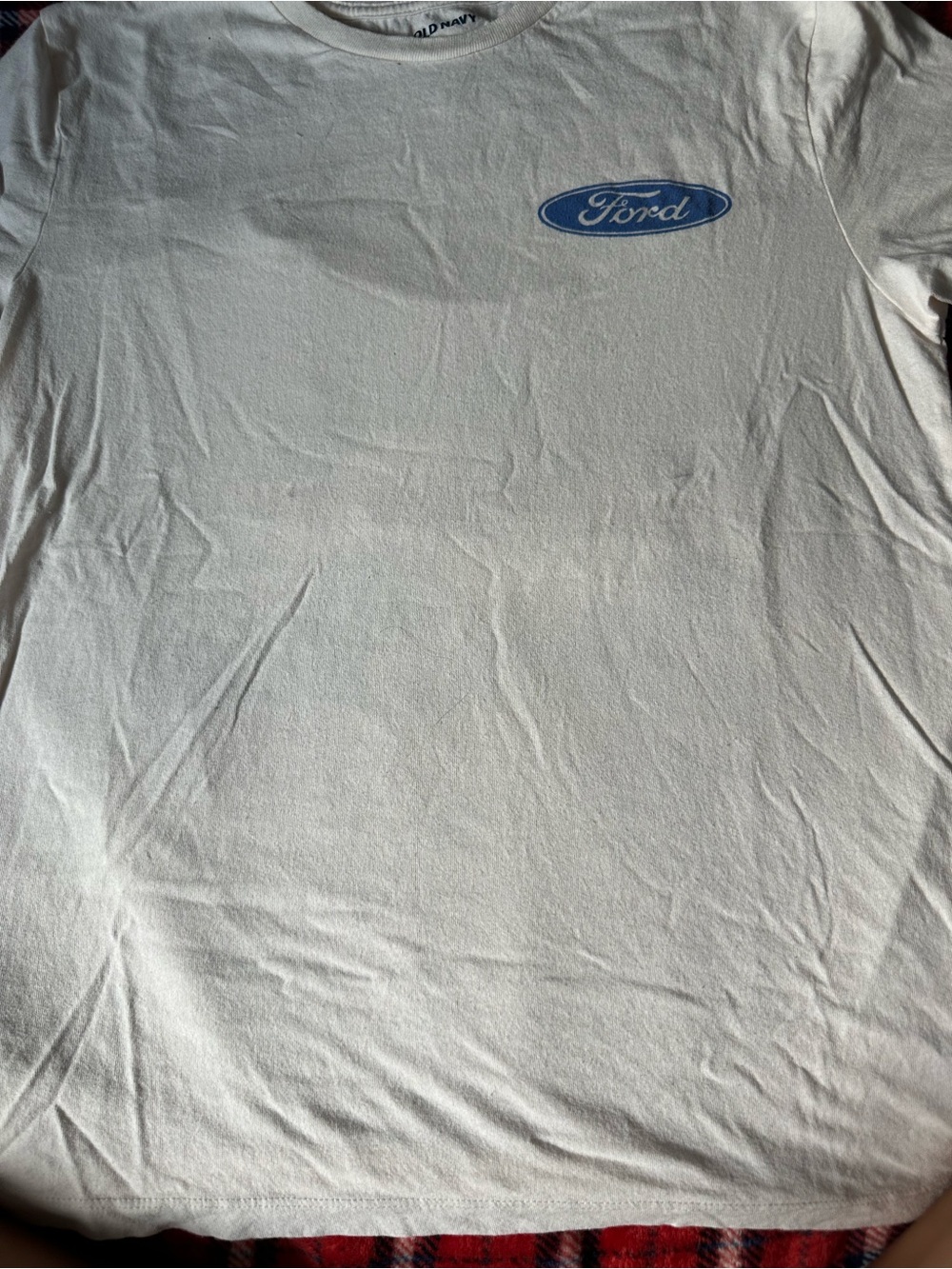 Ford White Short Sleeve Tee with Blue Logo